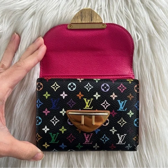 Louis Vuitton x Takashi Murakami Noir Multicolore Koala Wallet - Picture 4 of 14